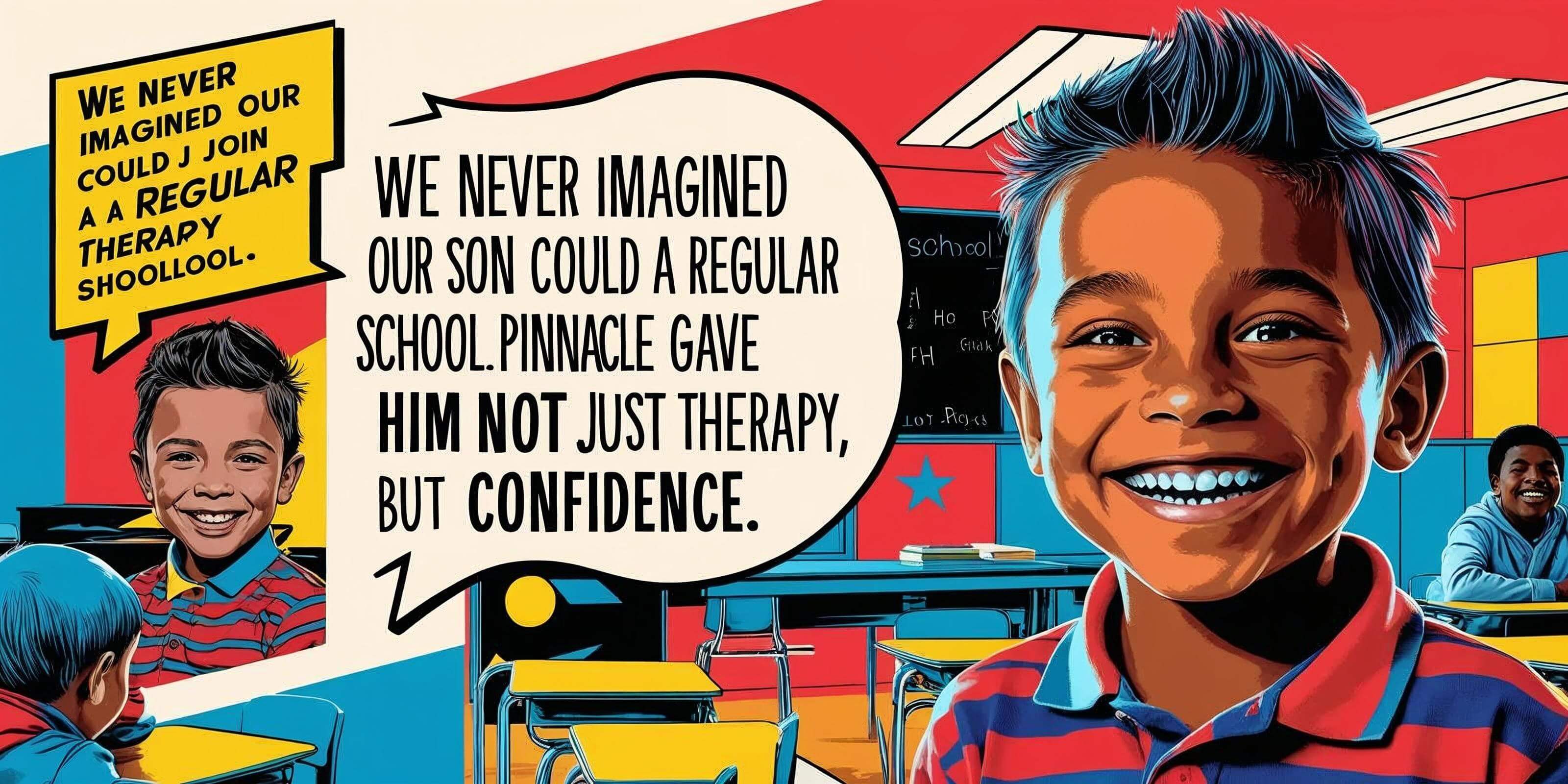 We never imagined our son could join a regular school Pinnacle gave