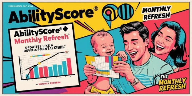 AbilityScore® report showing monthly growth in developmental domains