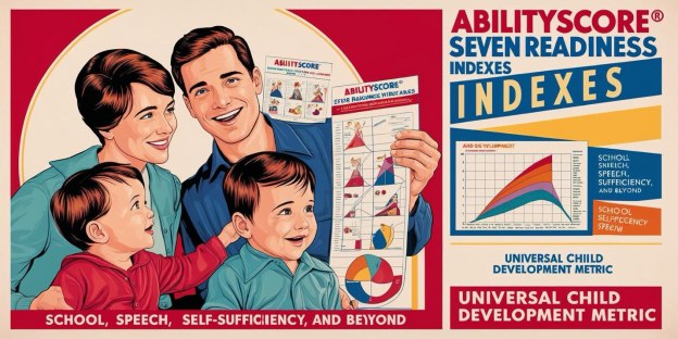 Seven readiness scores showing school, speech, inclusion, behavior, IQ, self-sufficiency, and motor tracking