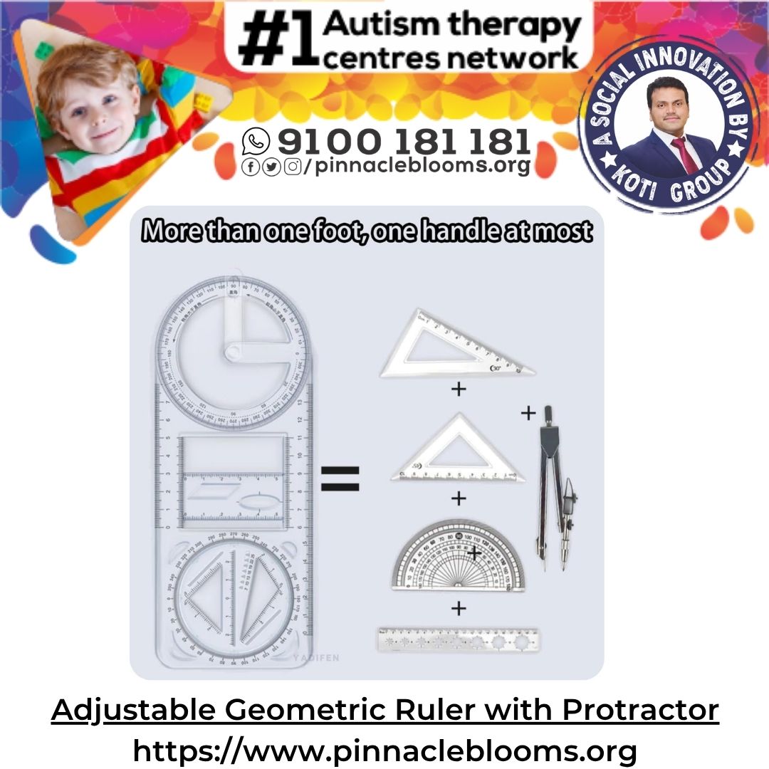 Unlocking Potential: How Adjustable Geometric Ruler with Protractor Enhances Therapy for Kids with Autism