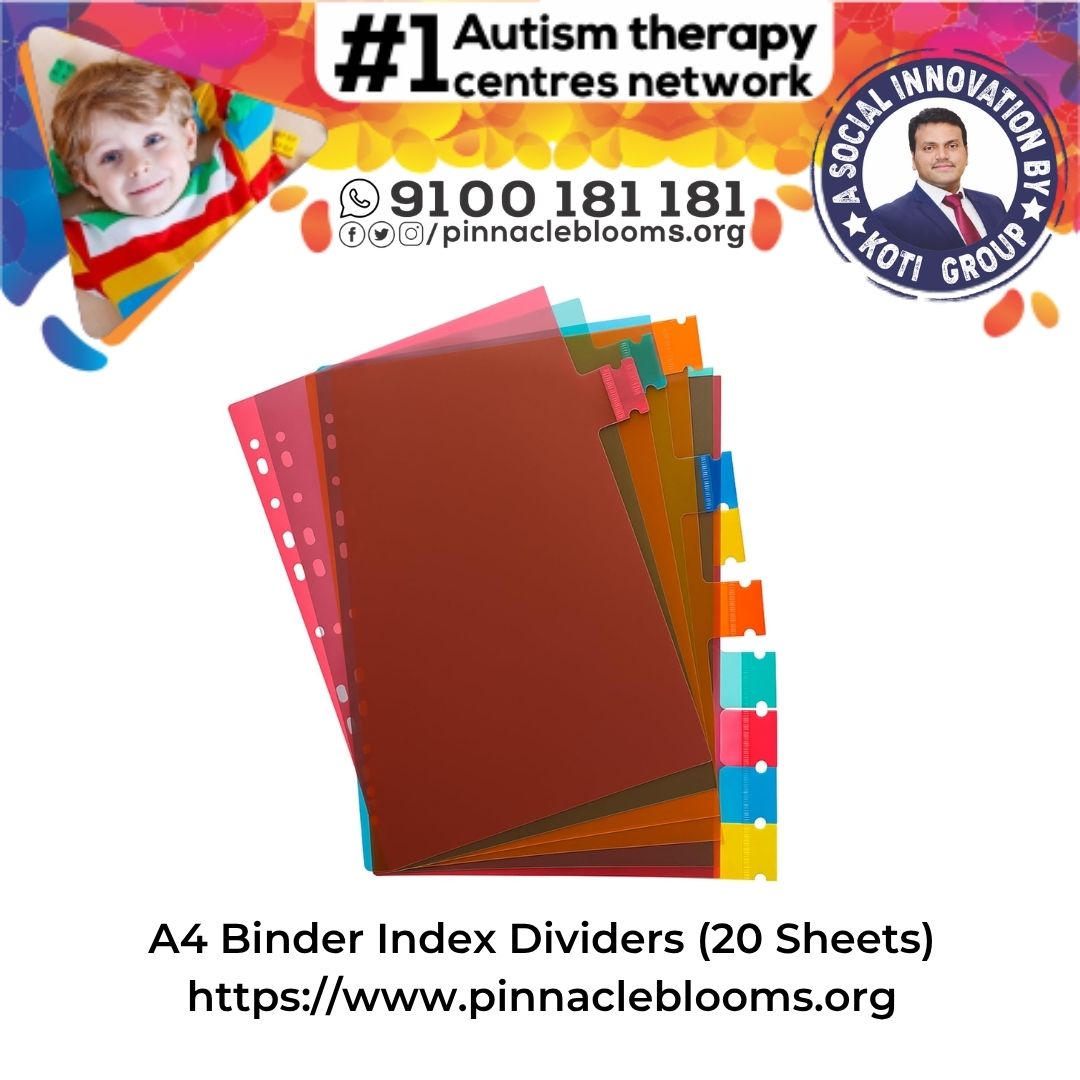 Revolutionizing Autism Therapy: A4 Binder Index Dividers 20 Sheets - Pinnacle Blooms