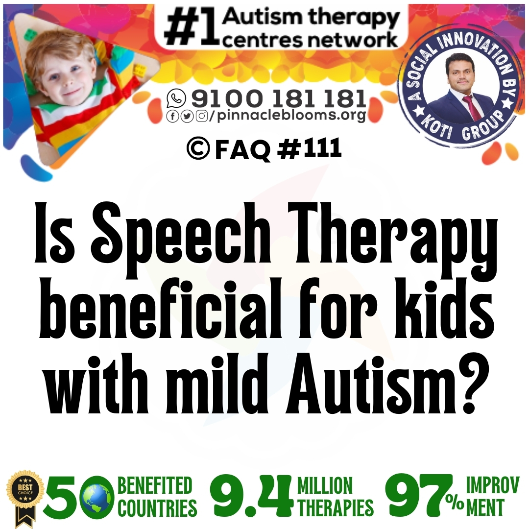 Is Speech Therapy beneficial for kids with mild Autism?