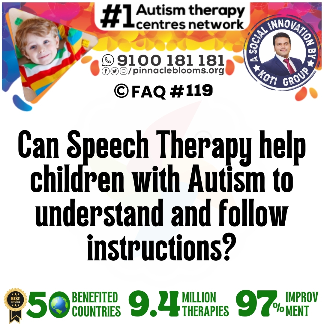 Can Speech Therapy help children with Autism to understand and follow instructions?