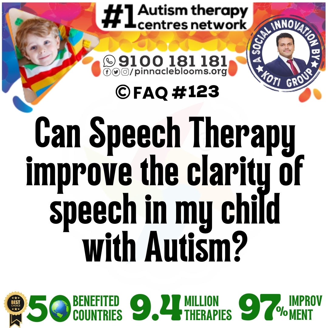 Can Speech Therapy improve the clarity of speech in my child with Autism?