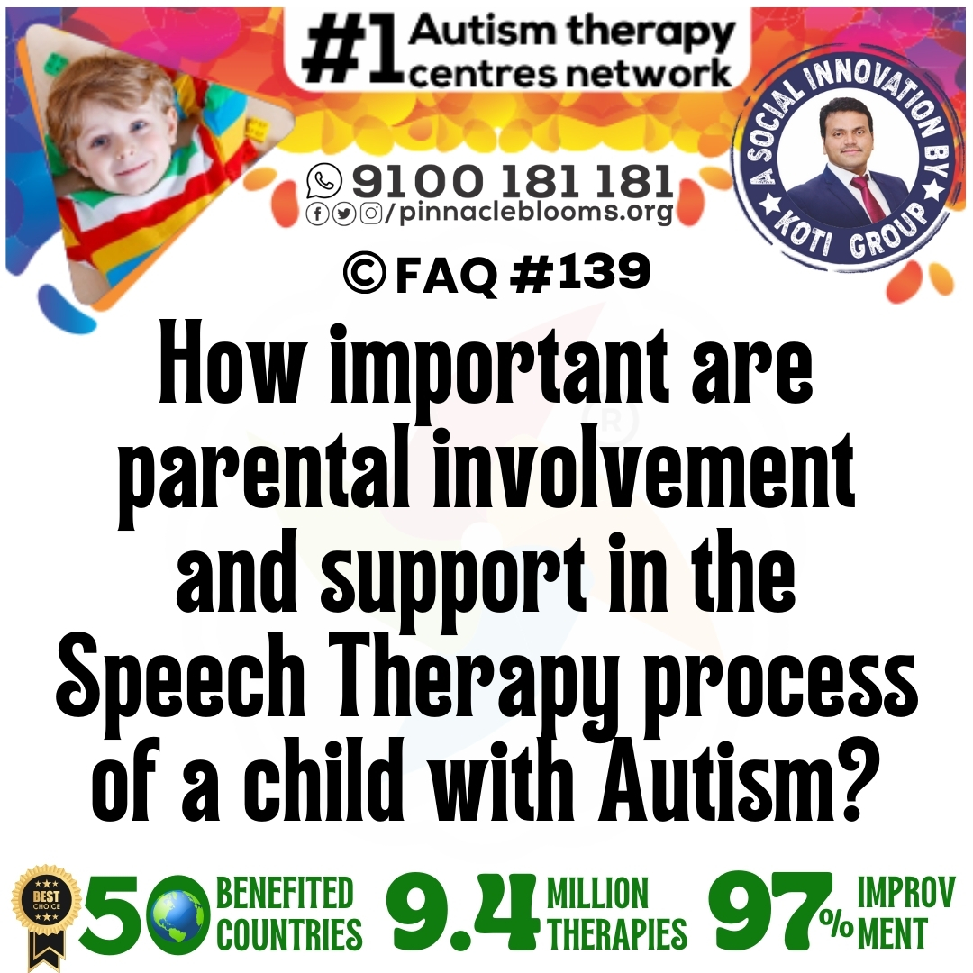 How important are parental involvement and support in the Speech Therapy process of a child with Autism?