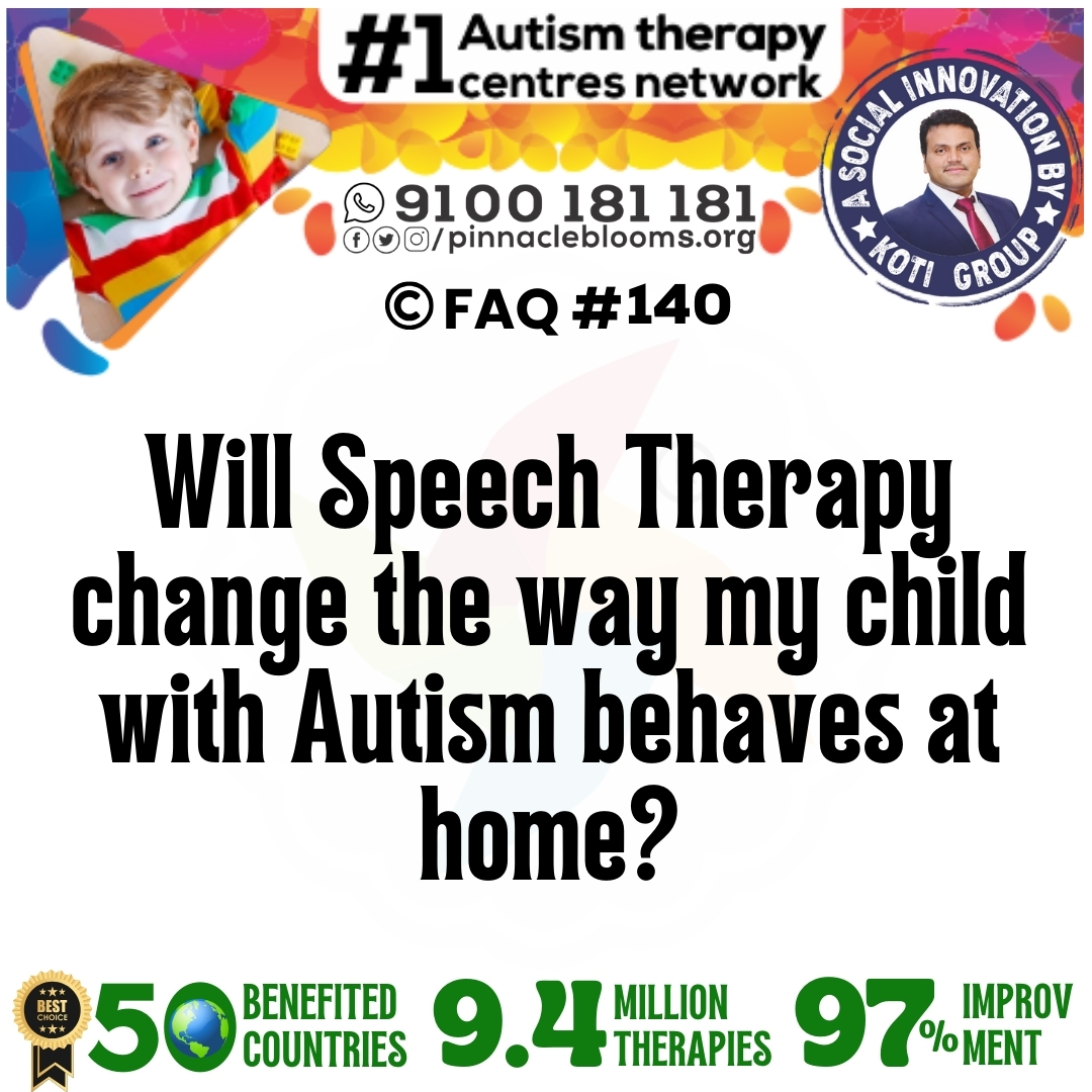 Will Speech Therapy change the way my child with Autism behaves at home?