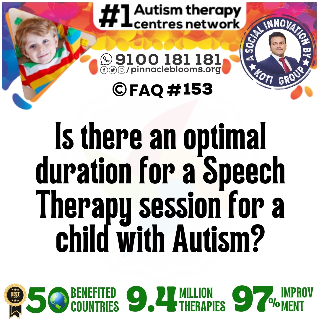 Is there an optimal duration for a Speech Therapy session for a child with Autism?
