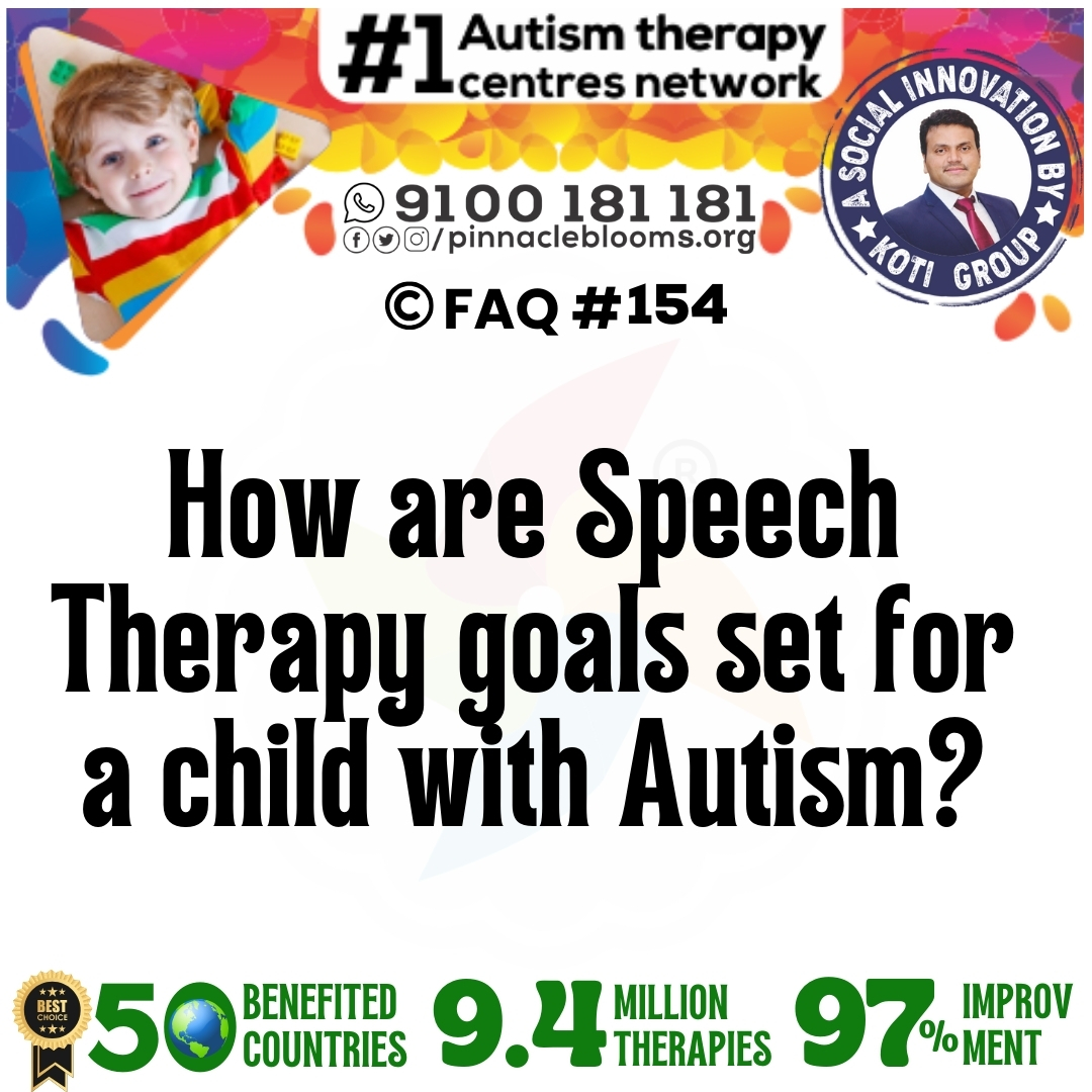 How are Speech Therapy goals set for a child with Autism?