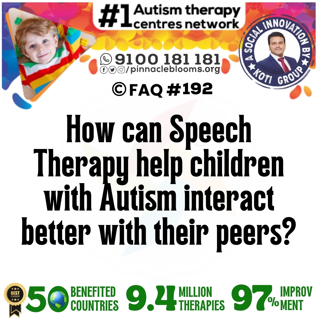 How can Speech Therapy help children with Autism interact better with their peers?