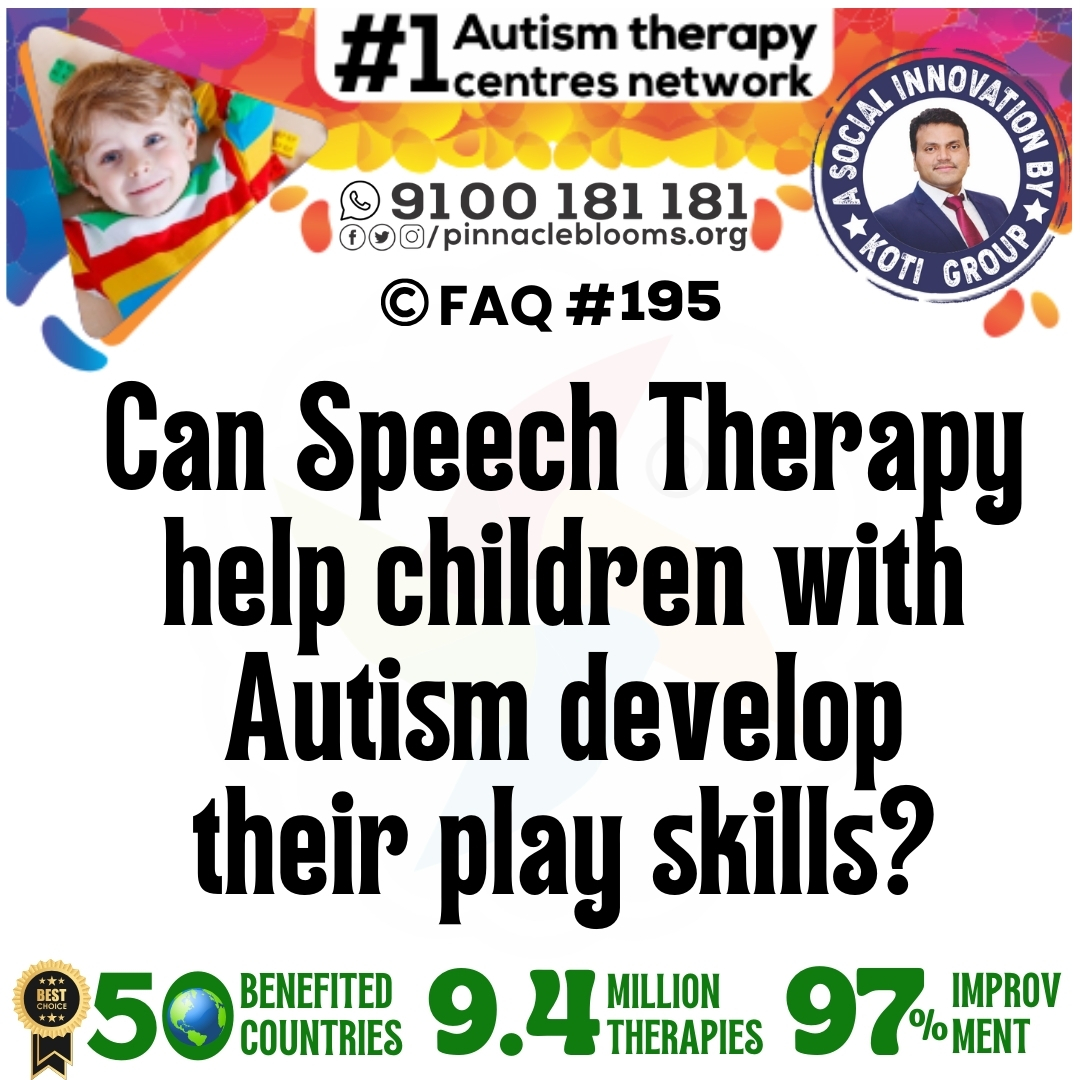 Can Speech Therapy help children with Autism develop their play skills?