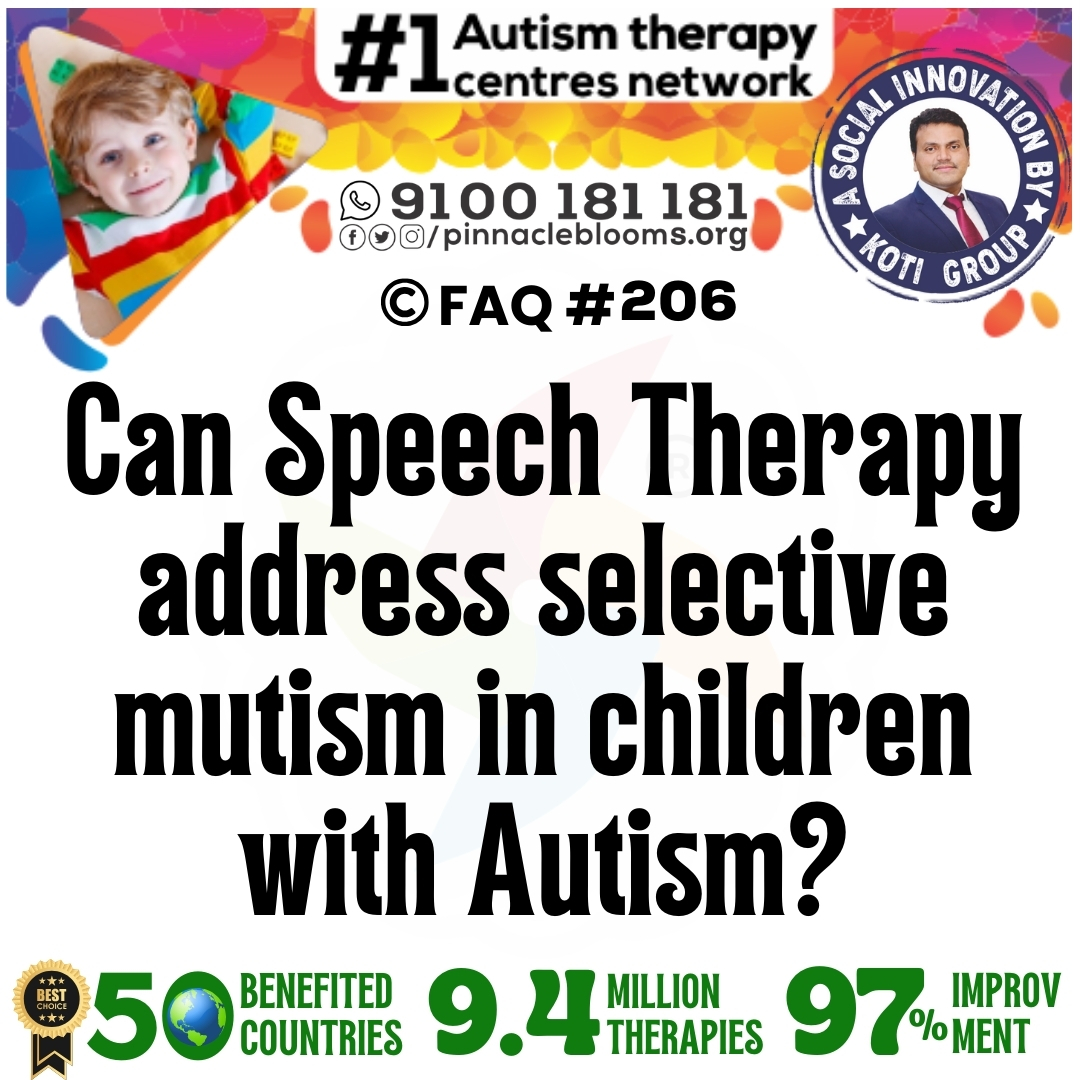 Can Speech Therapy address selective mutism in children with Autism?