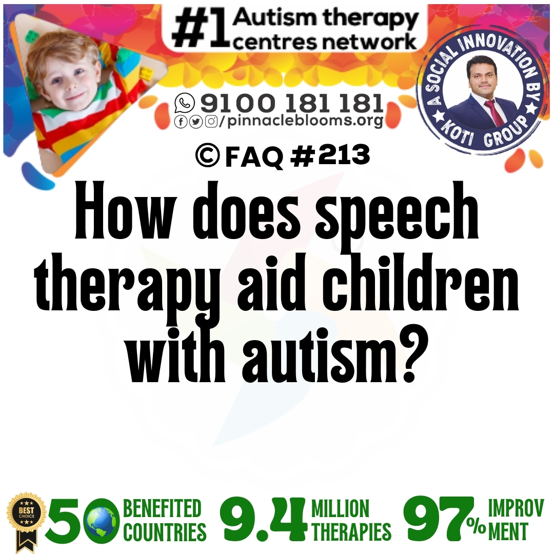 How does speech therapy aid children with autism?