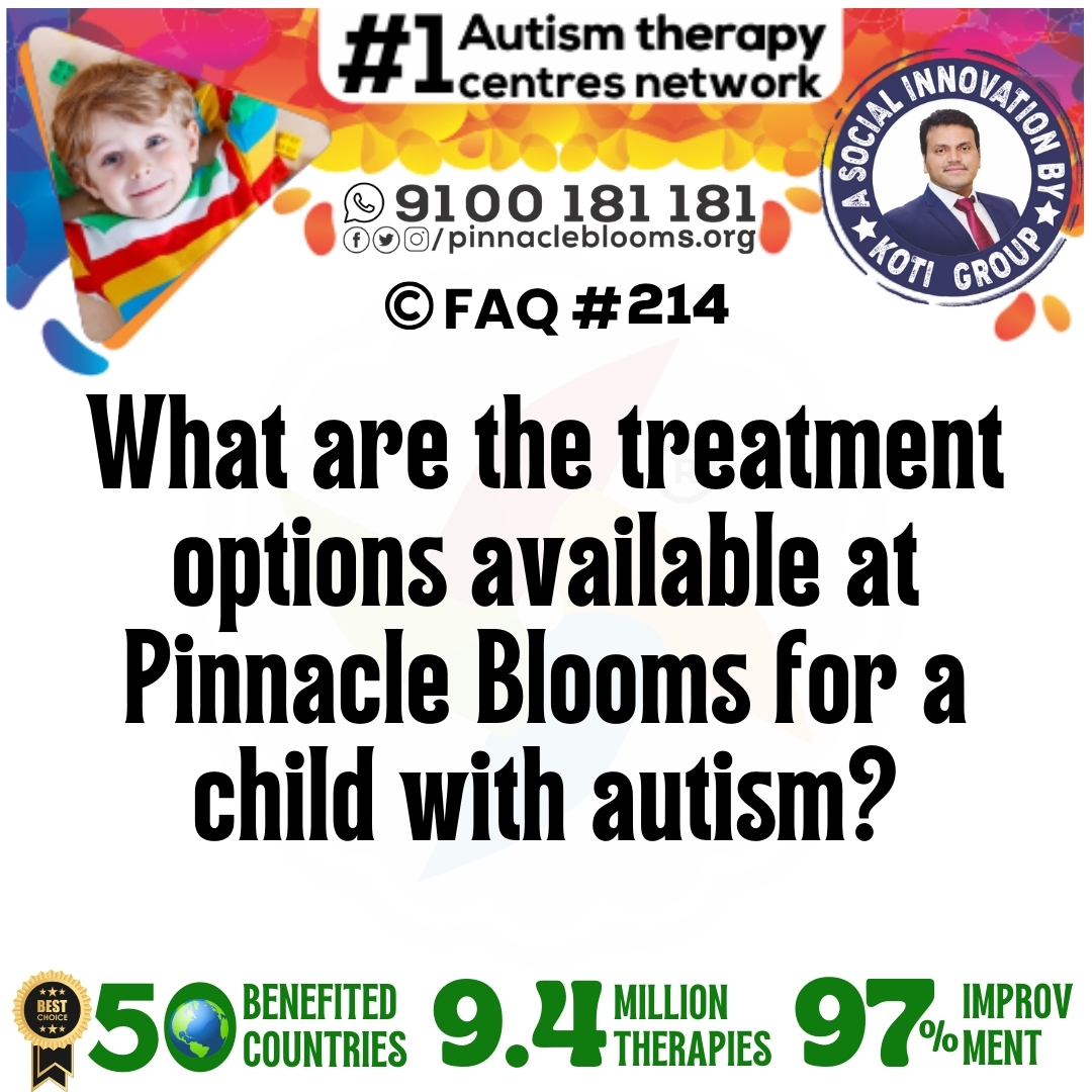 What are the treatment options available at Pinnacle Blooms for a child with autism?