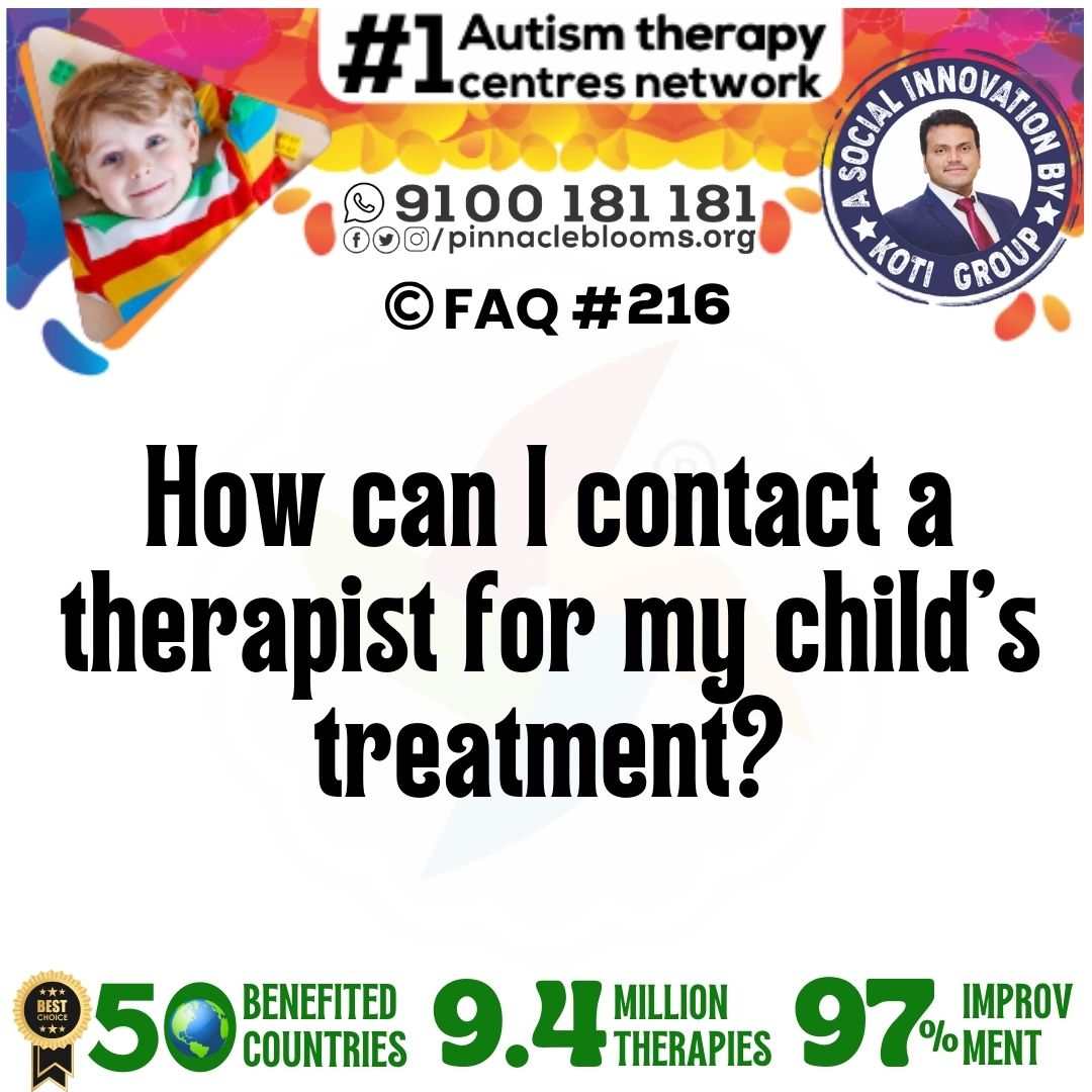 How can I contact a therapist for my child's treatment?