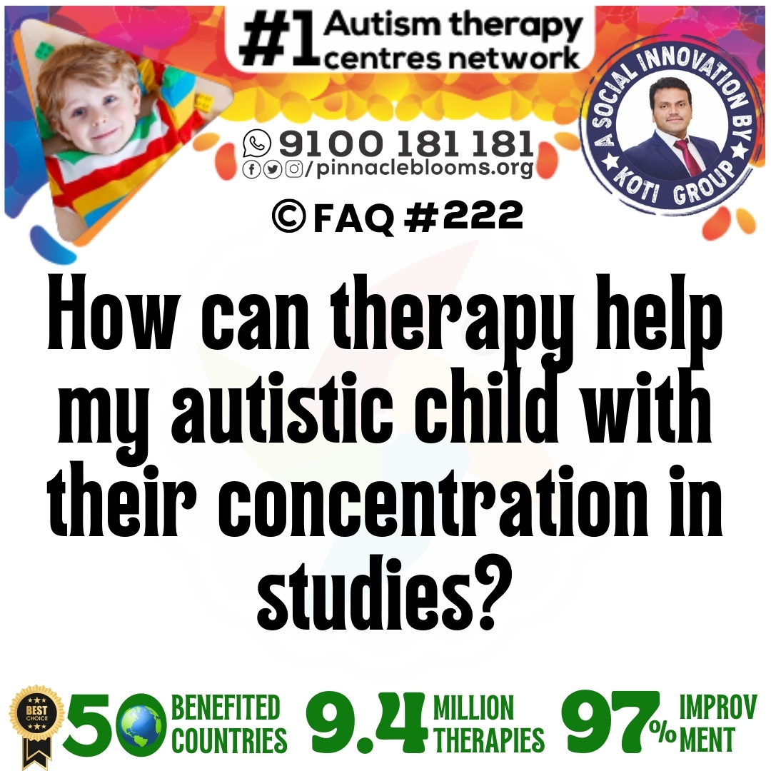How can therapy help my autistic child with their concentration in studies?