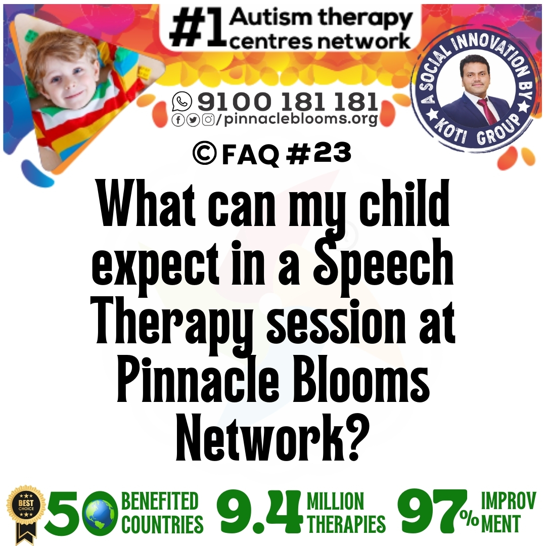 What can my child expect in a Speech Therapy session at Pinnacle Blooms Network?