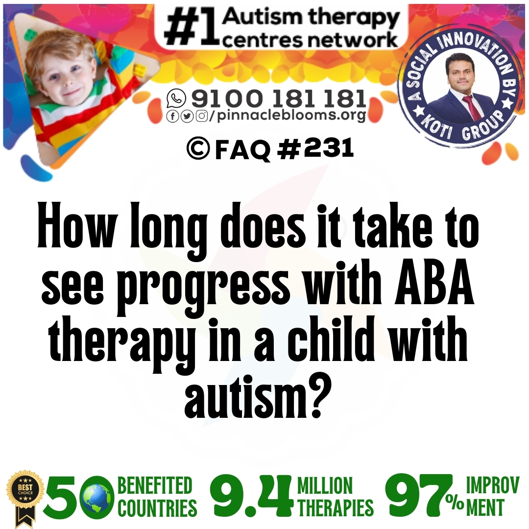 How long does it take to see progress with ABA therapy in a child with autism?