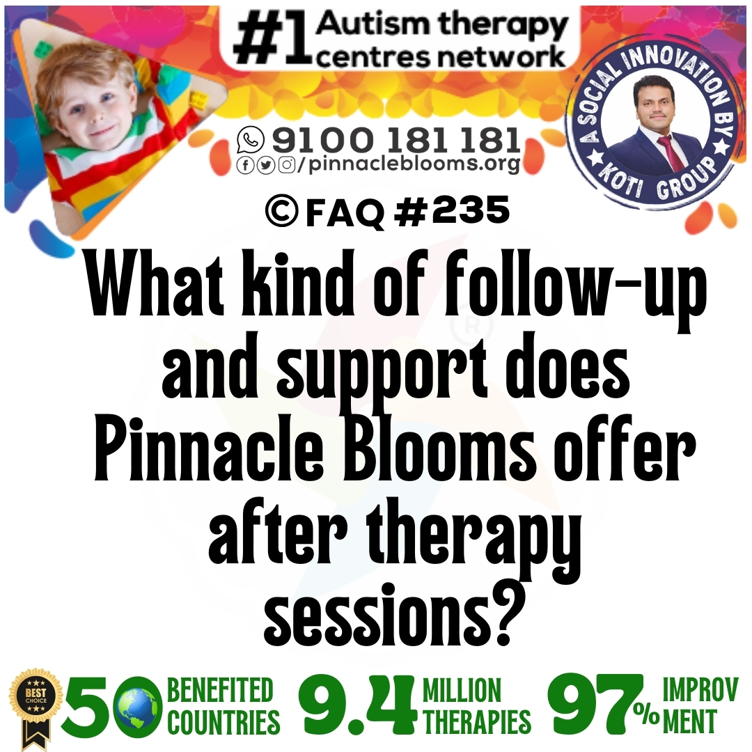 What kind of follow-up and support does Pinnacle Blooms offer after therapy sessions?