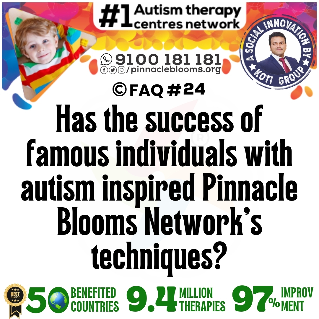 Has the success of famous individuals with autism inspired Pinnacle Blooms Network's techniques?