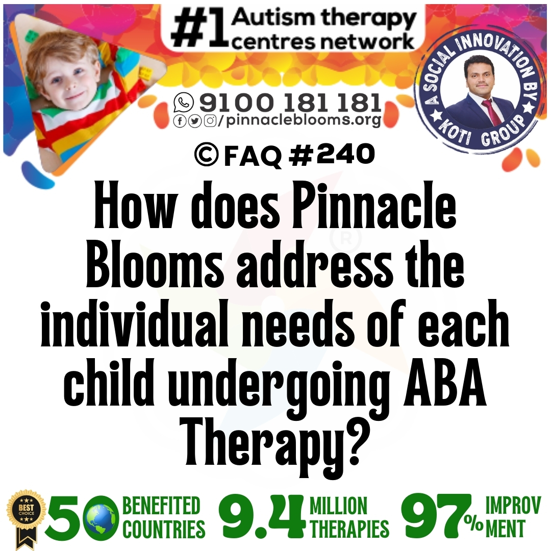 How does Pinnacle Blooms address the individual needs of each child undergoing ABA Therapy?