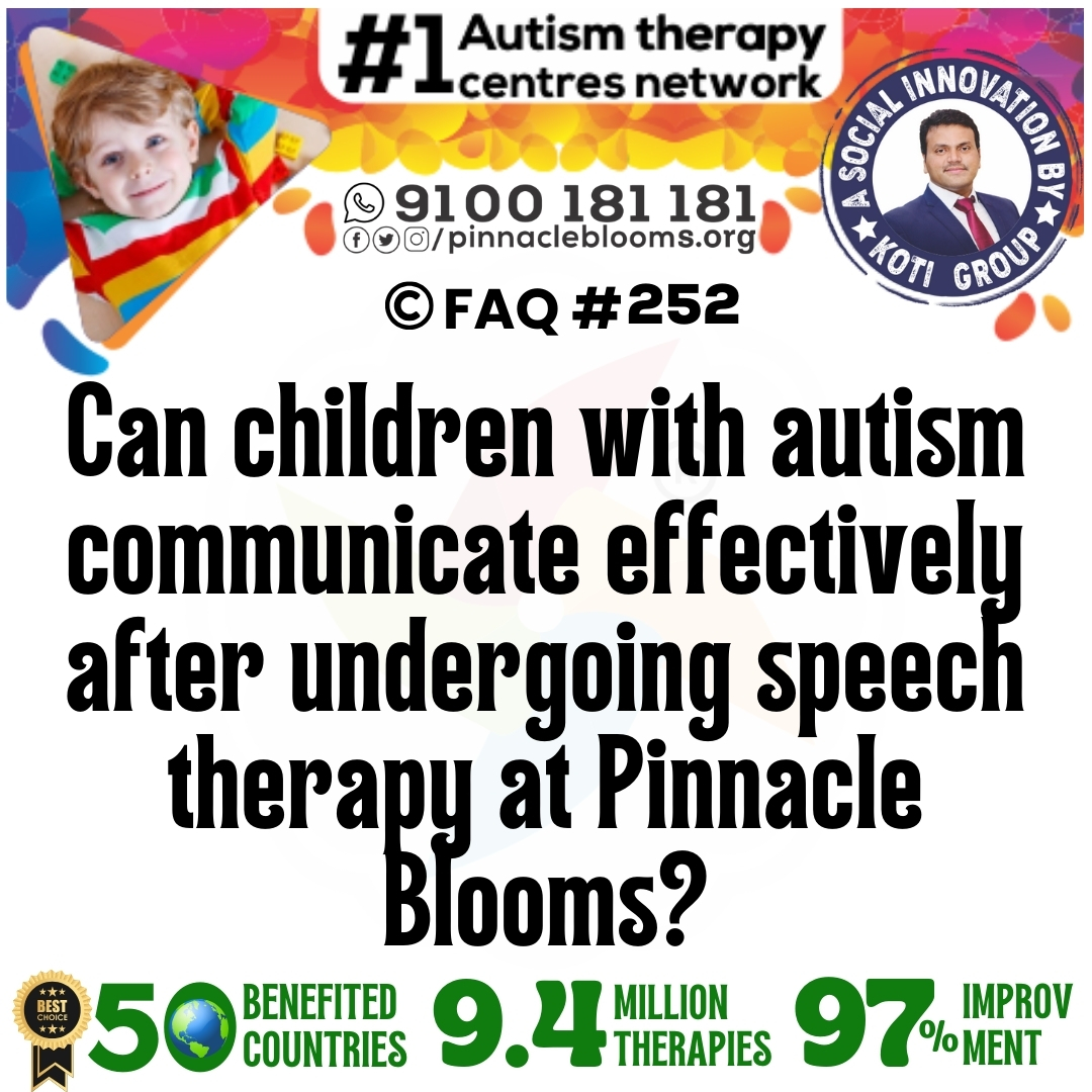 Can children with autism communicate effectively after undergoing speech therapy at Pinnacle Blooms?