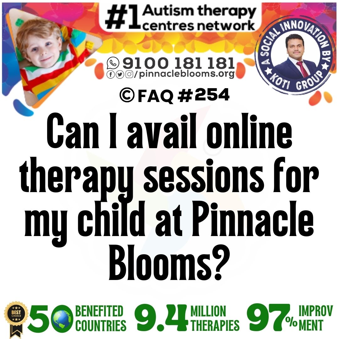 Can I avail online therapy sessions for my child at Pinnacle Blooms?