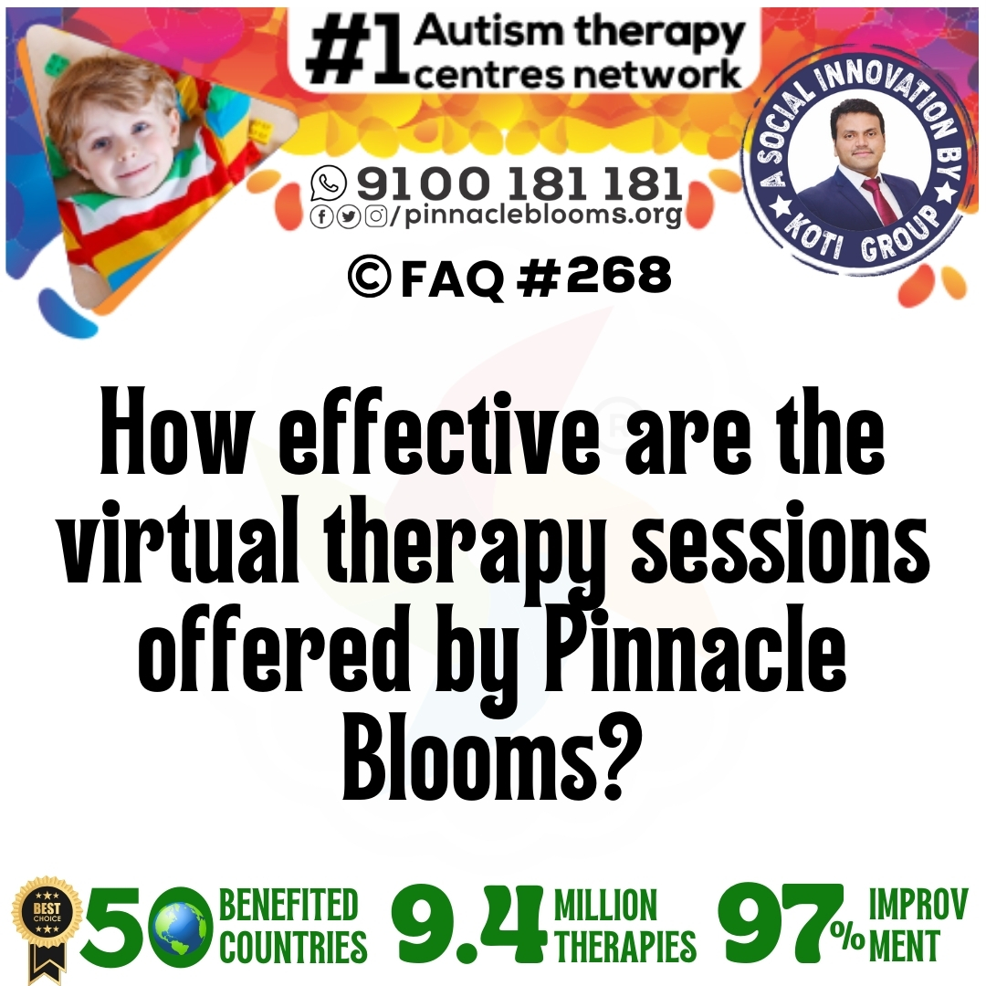 How effective are the virtual therapy sessions offered by Pinnacle Blooms?