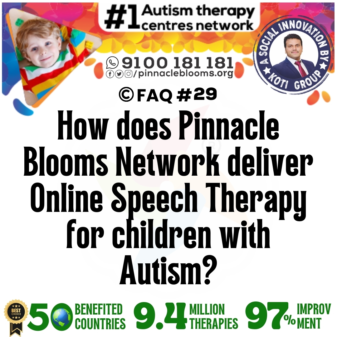 How does Pinnacle Blooms Network deliver Online Speech Therapy for children with Autism?