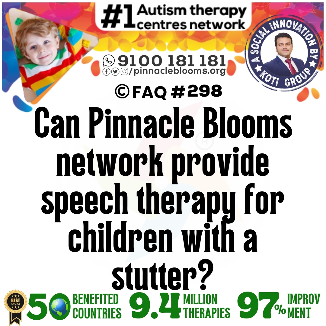 Can Pinnacle Blooms network provide speech therapy for children with a stutter?