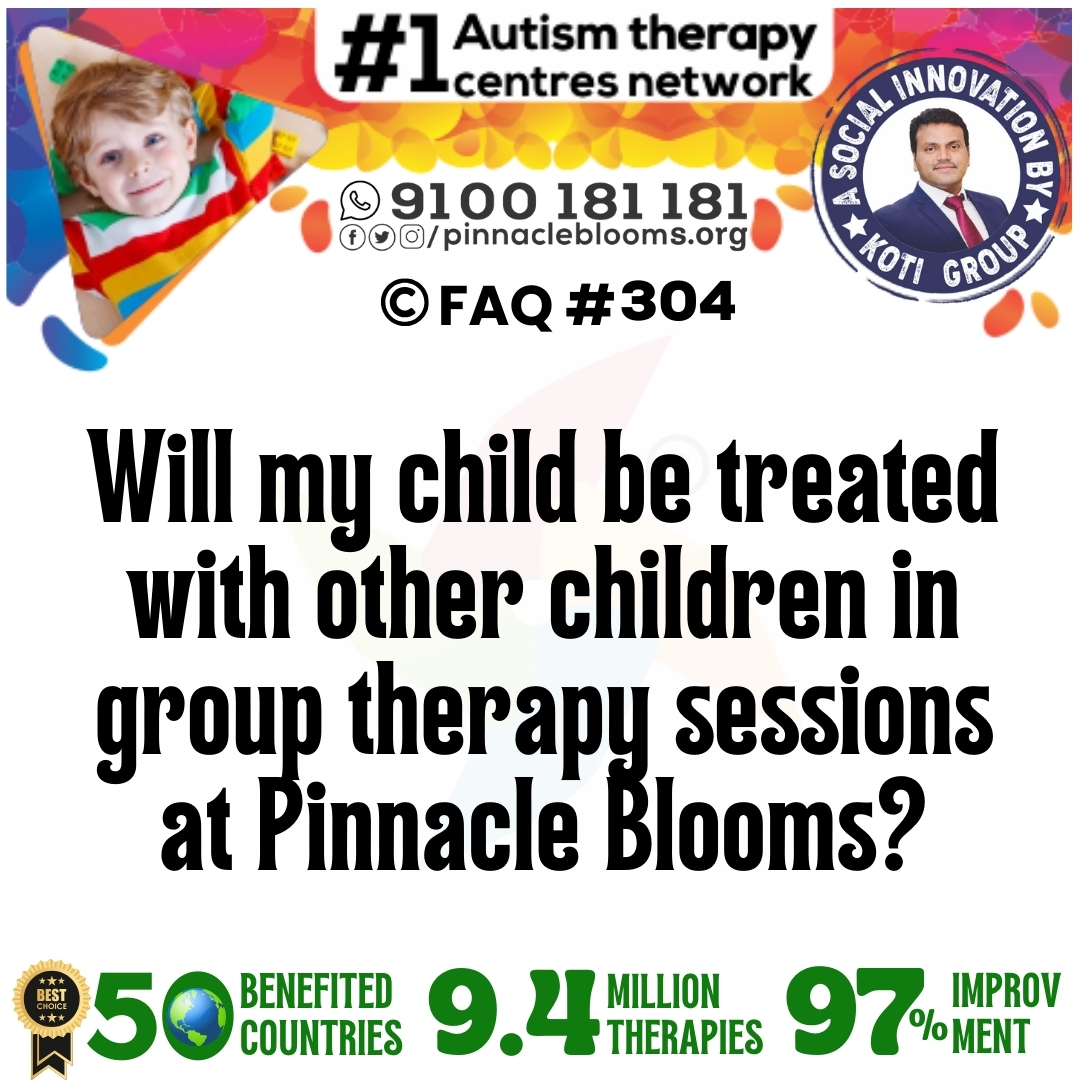 Will my child be treated with other children in group therapy sessions at Pinnacle Blooms?