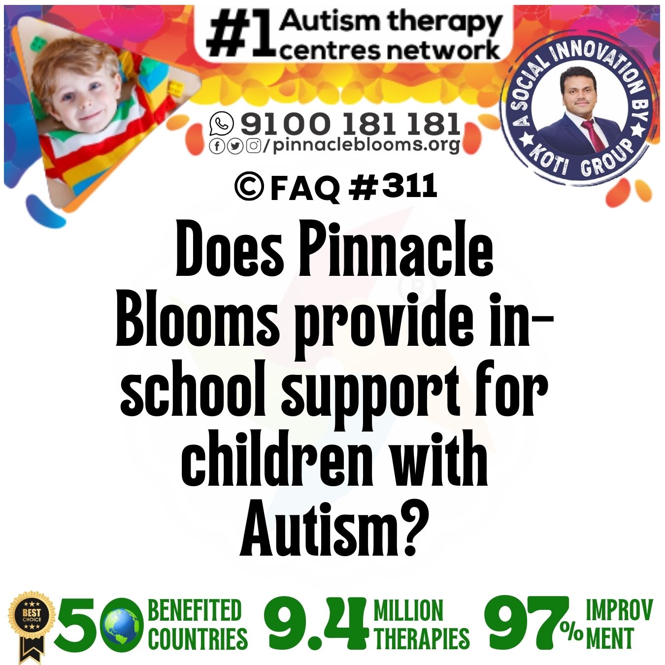 Does Pinnacle Blooms provide in-school support for children with Autism?