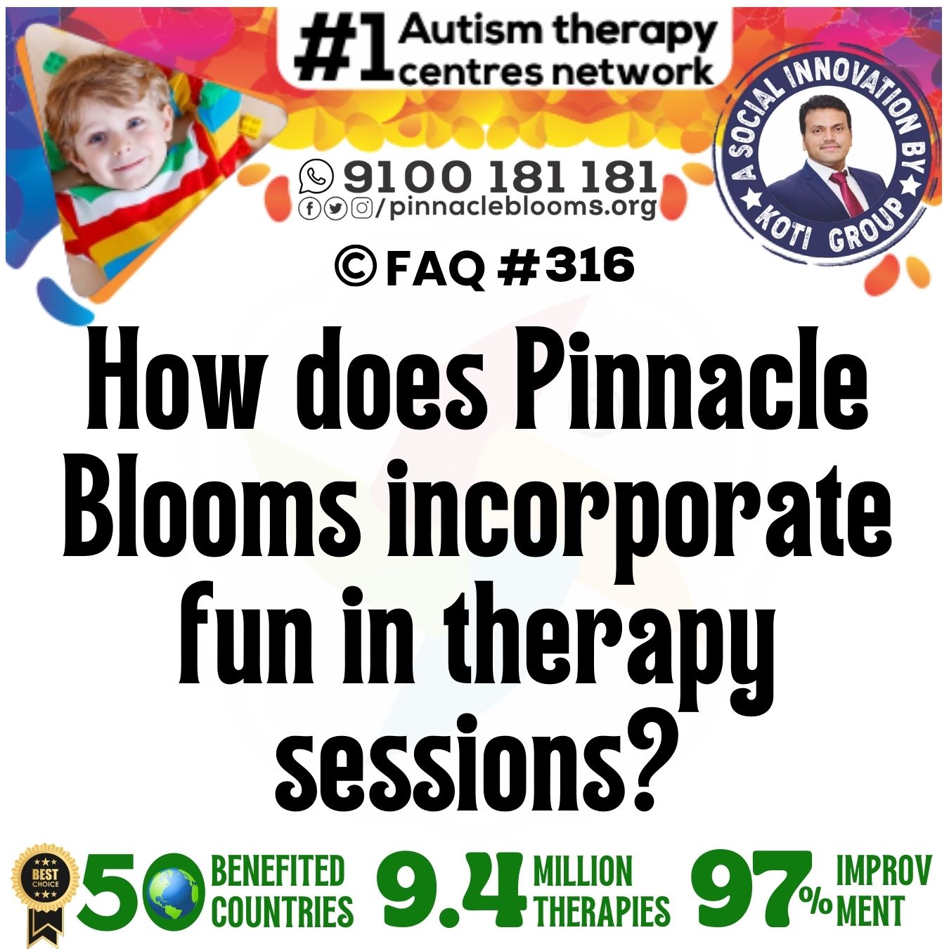 How does Pinnacle Blooms incorporate fun in therapy sessions?