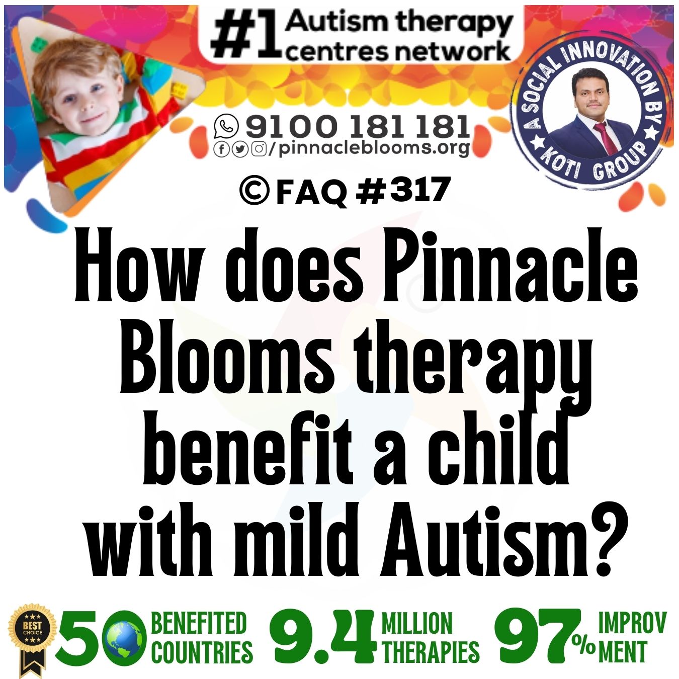 How does Pinnacle Blooms therapy benefit a child with mild Autism?