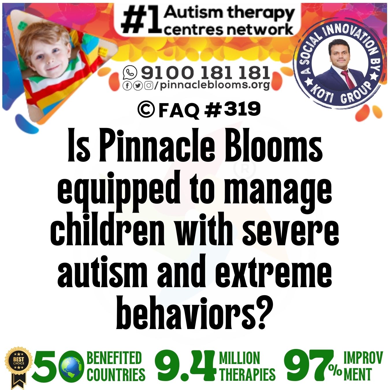 Is Pinnacle Blooms equipped to manage children with severe autism and extreme behaviors?
