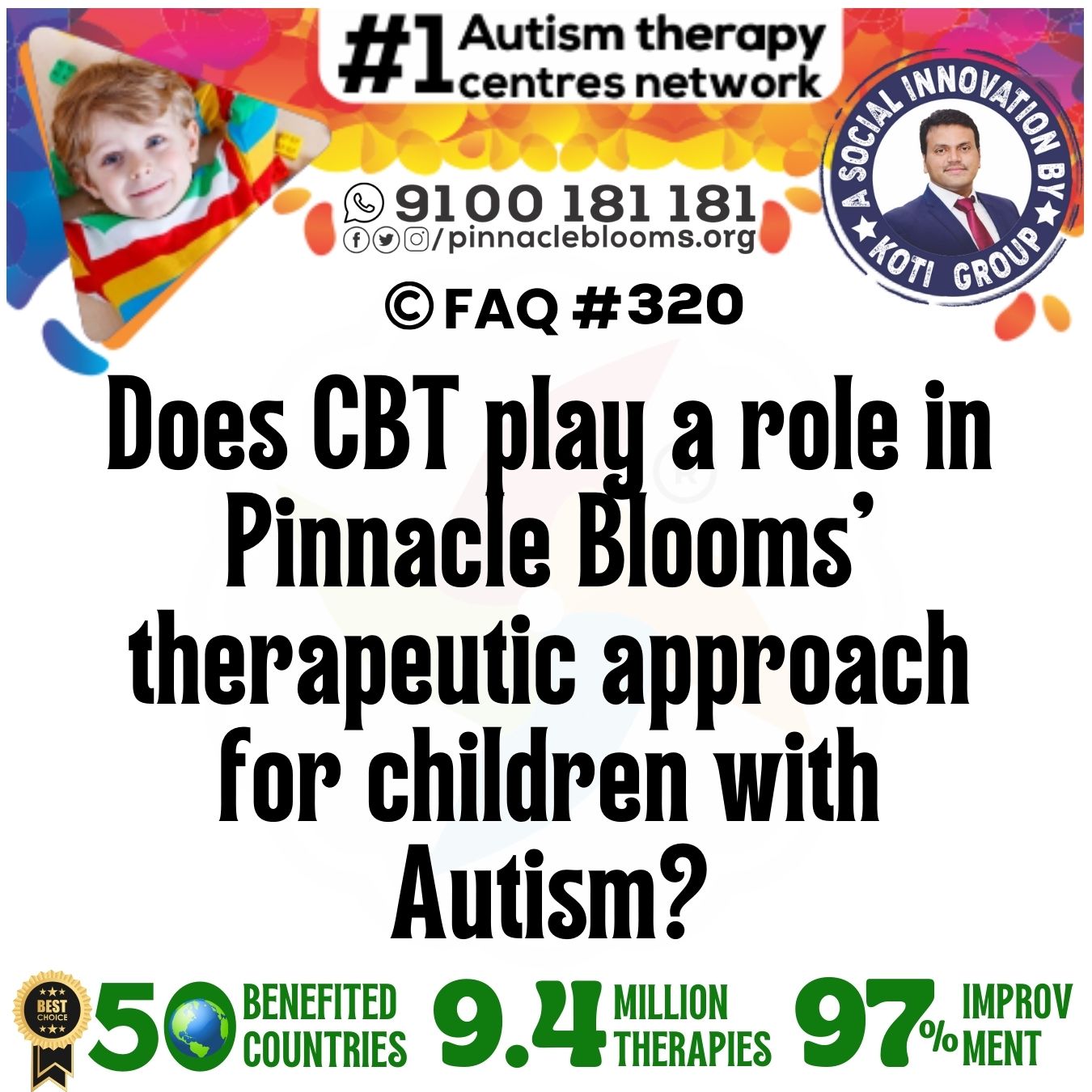 Does CBT play a role in Pinnacle Blooms' therapeutic approach for children with Autism?
