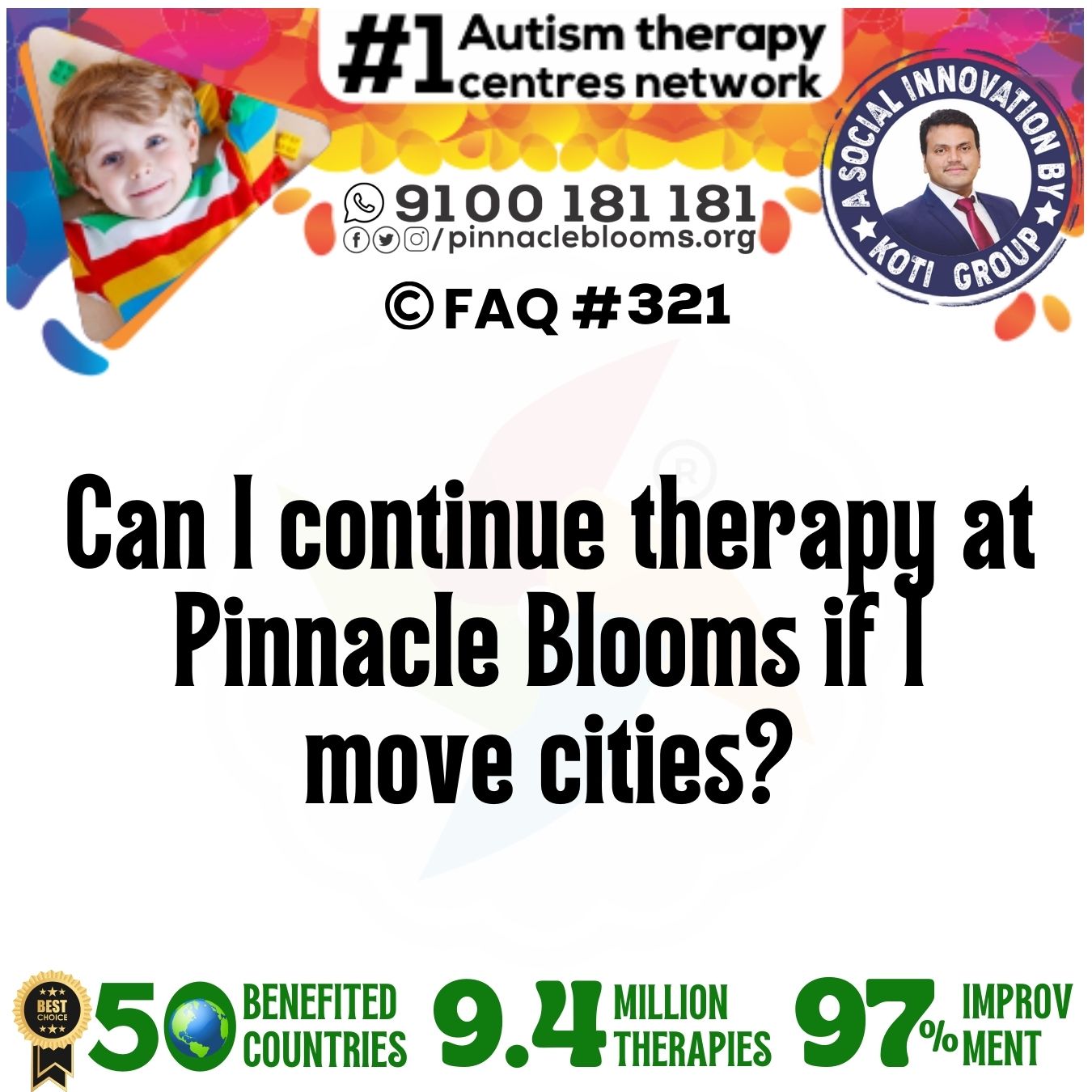 Can I continue therapy at Pinnacle Blooms if I move cities?