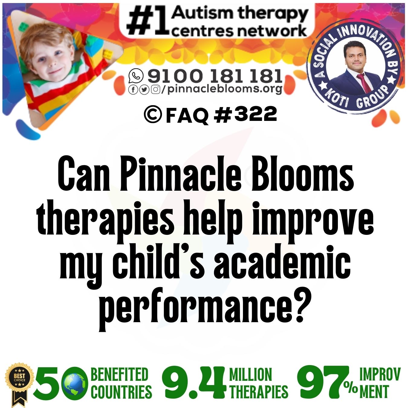 Can Pinnacle Blooms therapies help improve my child's academic performance?