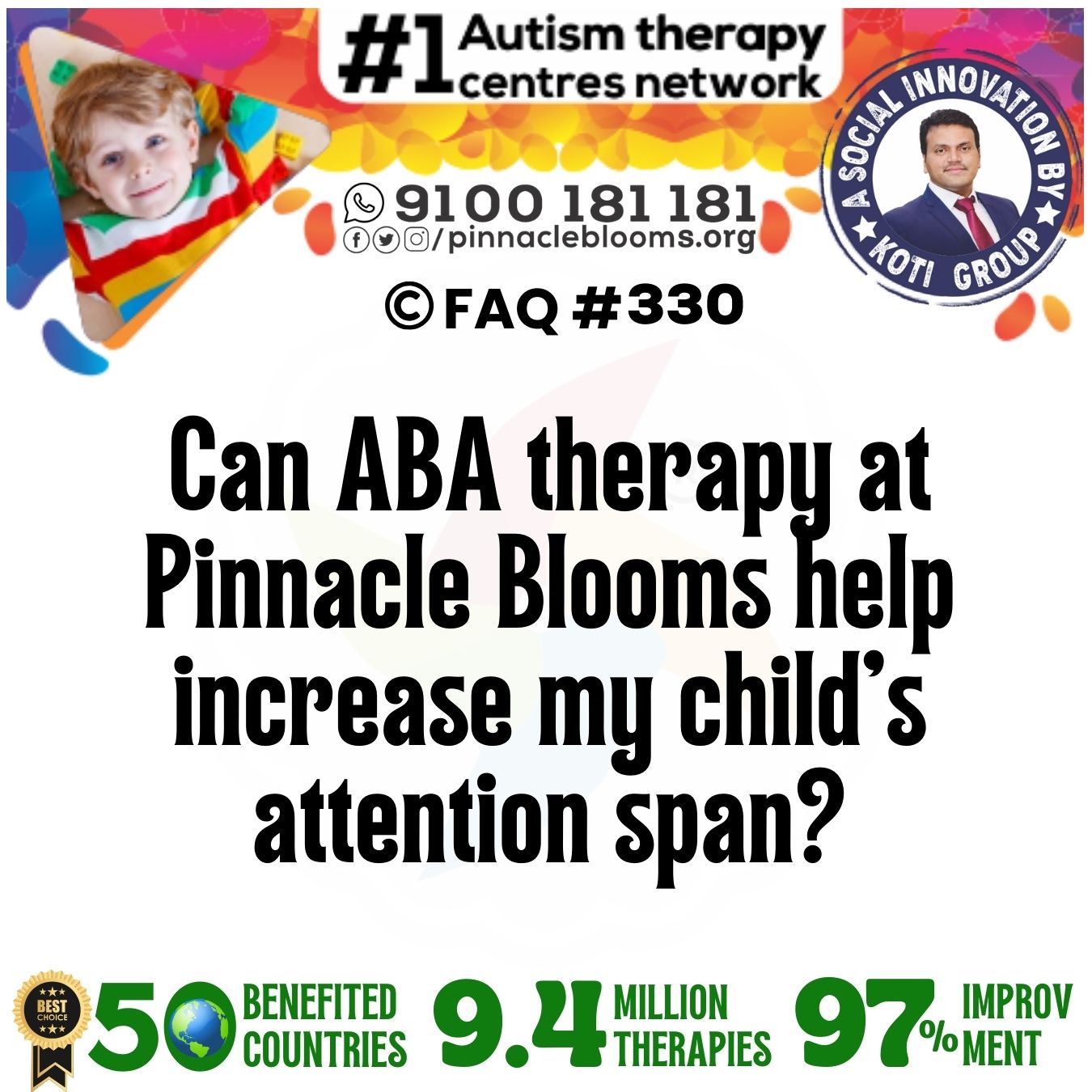 Can ABA therapy at Pinnacle Blooms help increase my child's attention span?