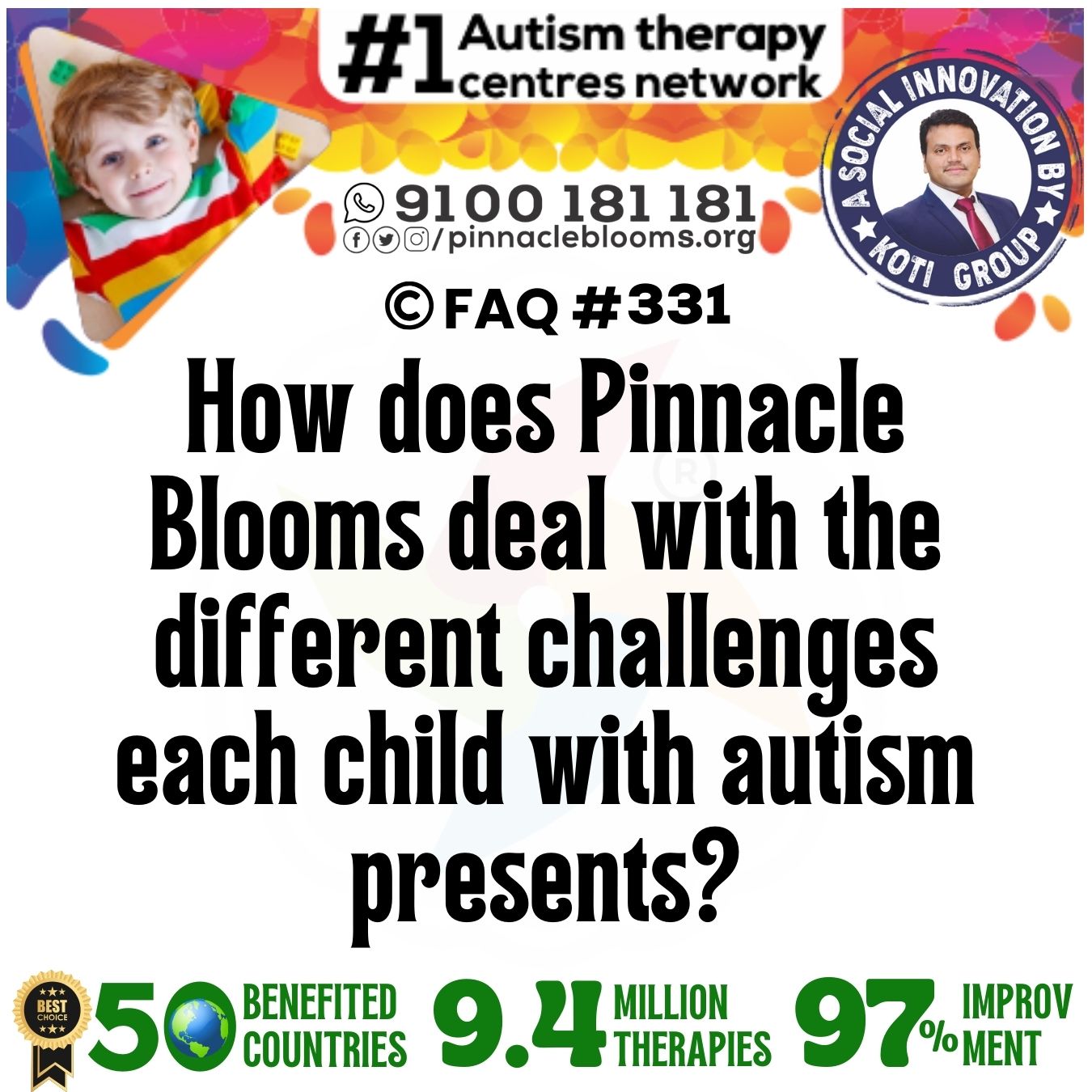 How does Pinnacle Blooms deal with the different challenges each child with autism presents?
