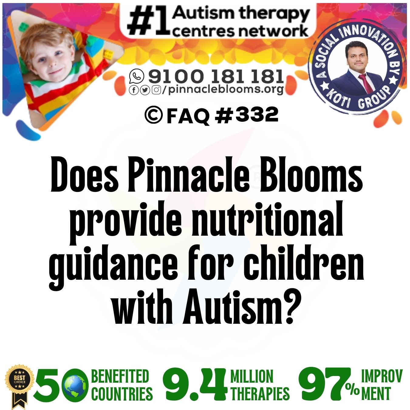 Does Pinnacle Blooms provide nutritional guidance for children with Autism?
