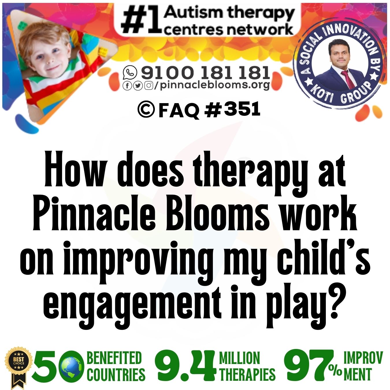 How does therapy at Pinnacle Blooms work on improving my child's engagement in play?