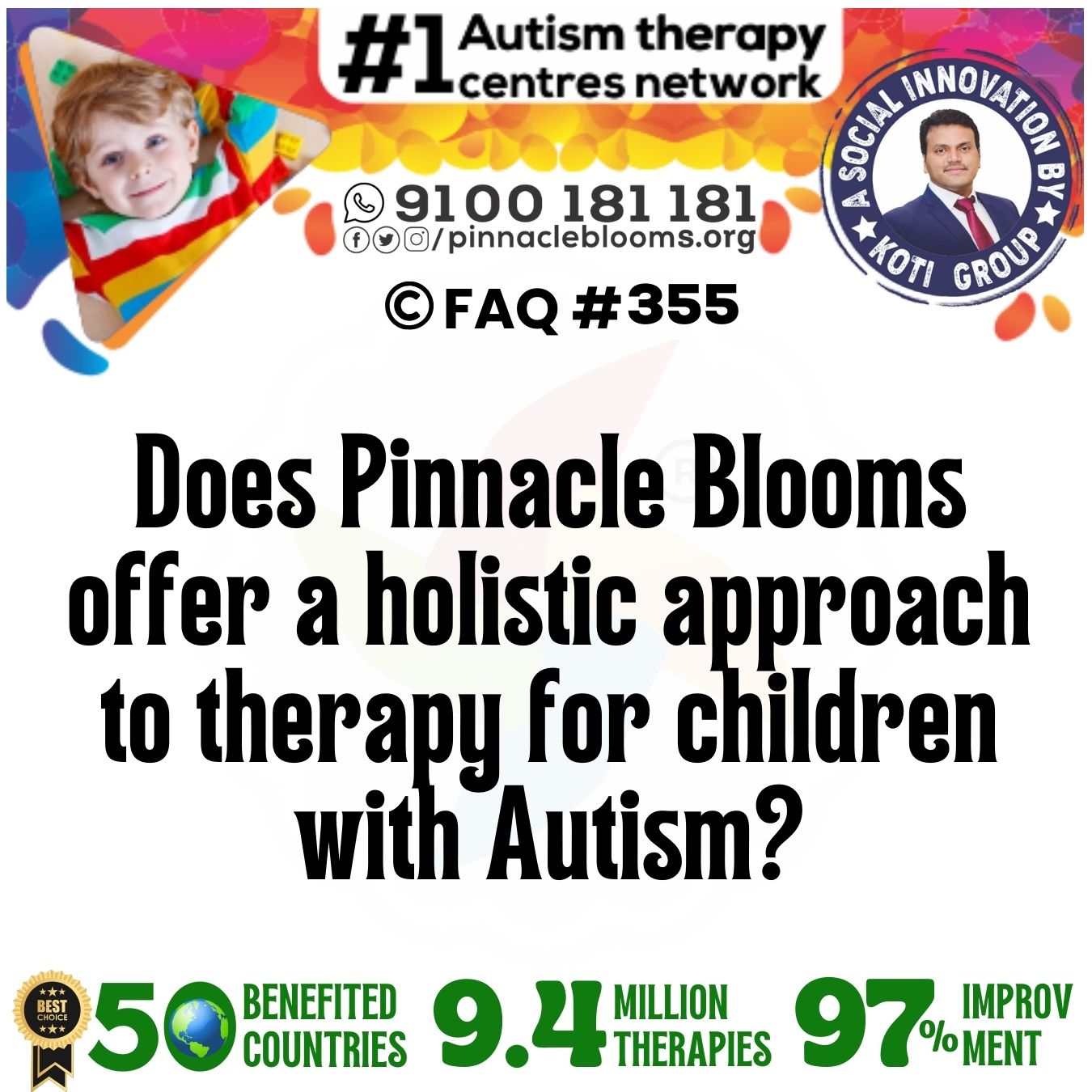 Does Pinnacle Blooms offer a holistic approach to therapy for children with Autism?