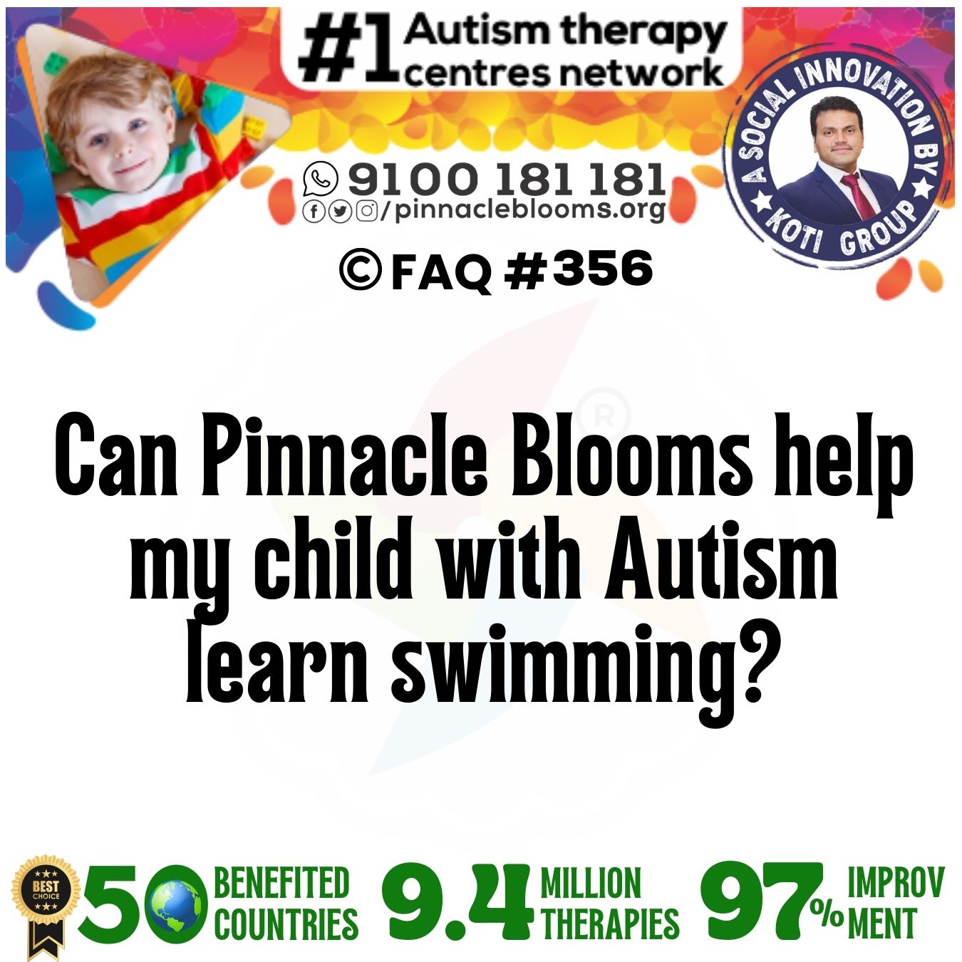 Can Pinnacle Blooms help my child with Autism learn swimming?
