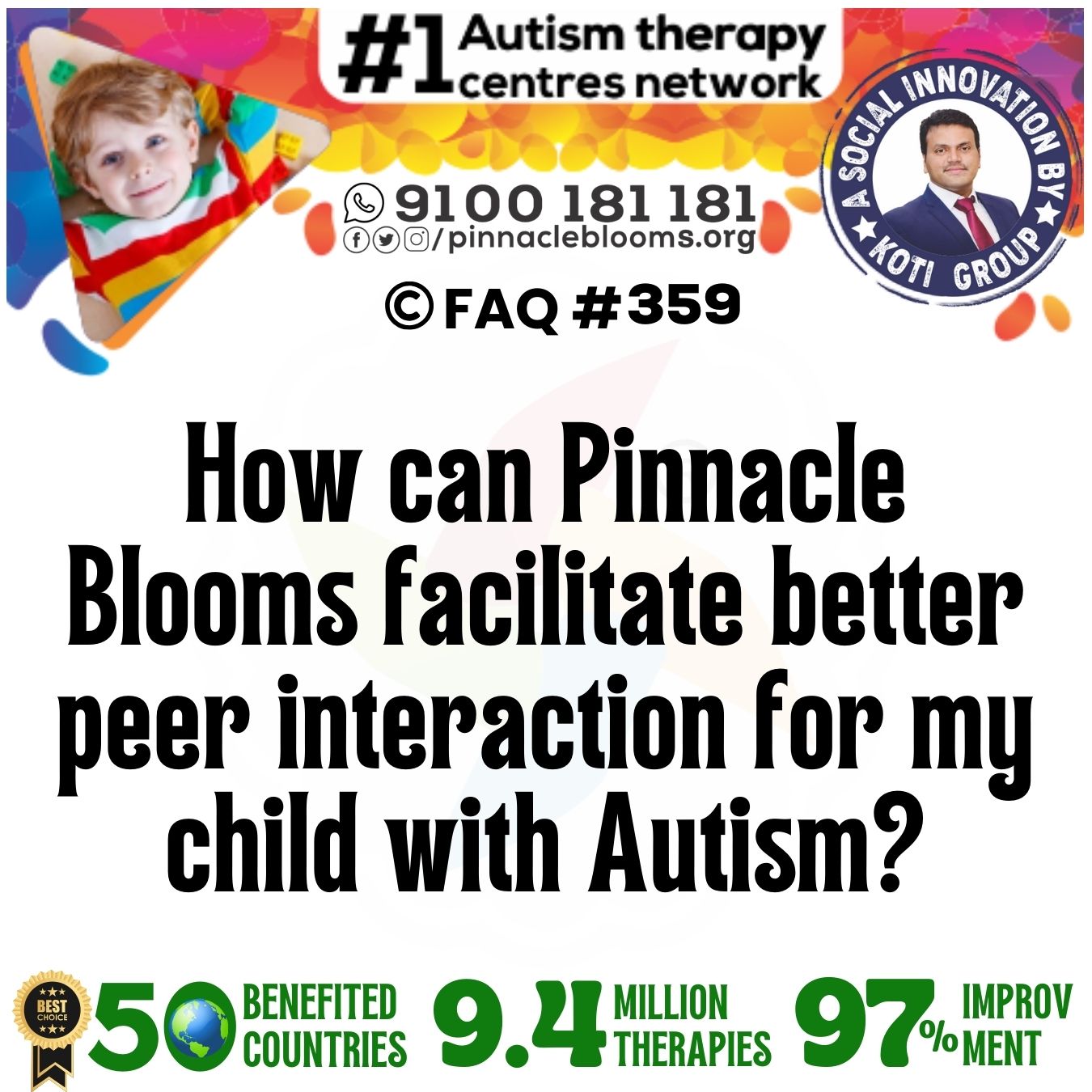 How can Pinnacle Blooms facilitate better peer interaction for my child with Autism?