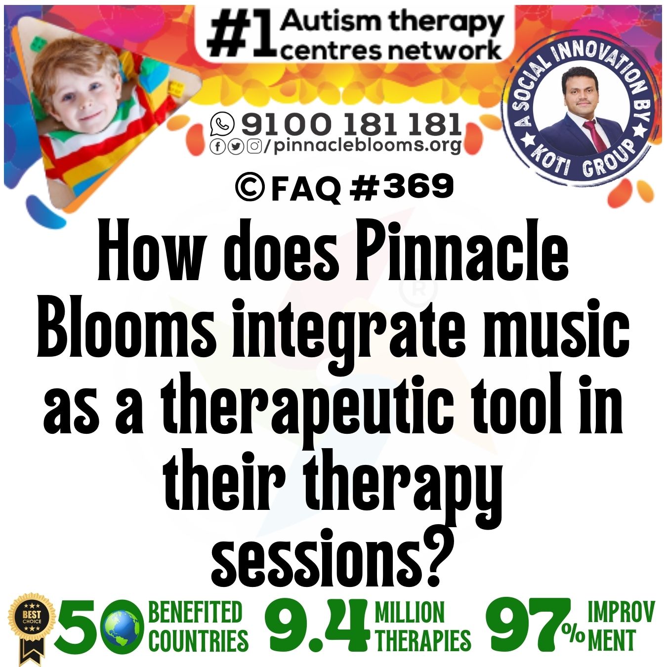How does Pinnacle Blooms integrate music as a therapeutic tool in their therapy sessions?