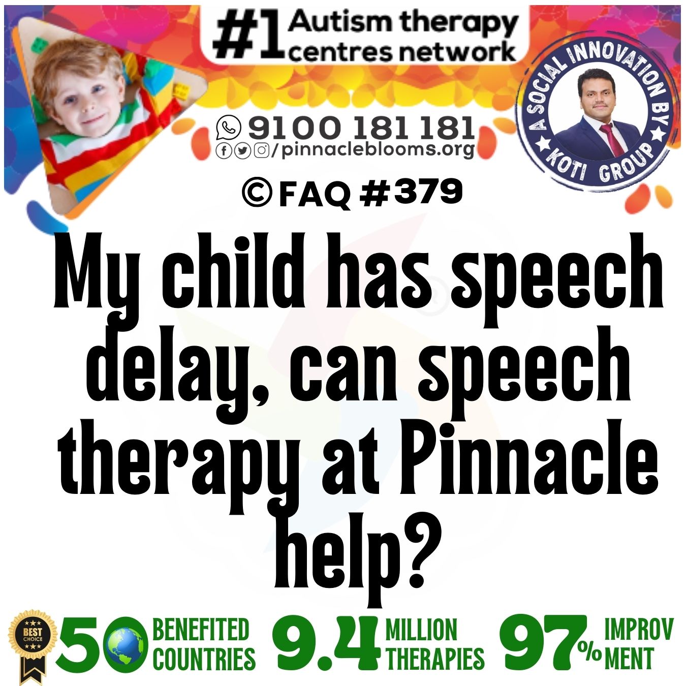 My child has speech delay, can speech therapy at Pinnacle help?