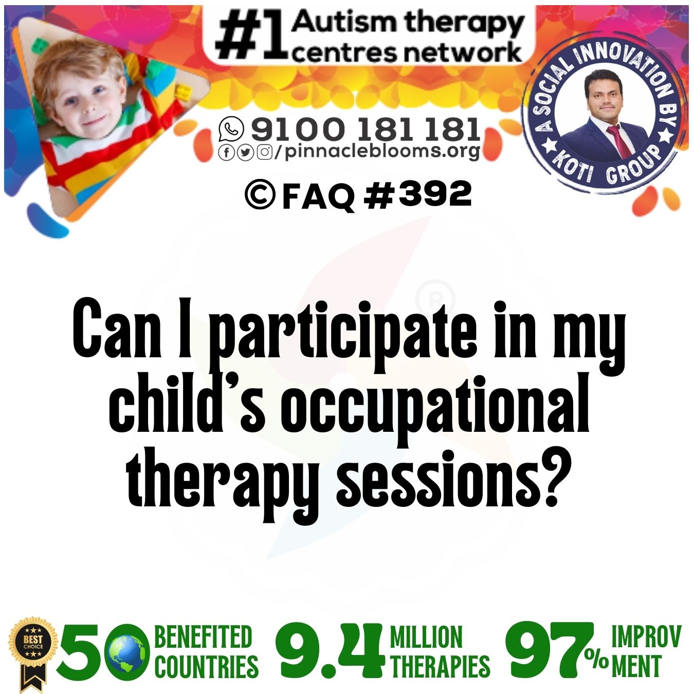 Can I participate in my child's occupational therapy sessions?