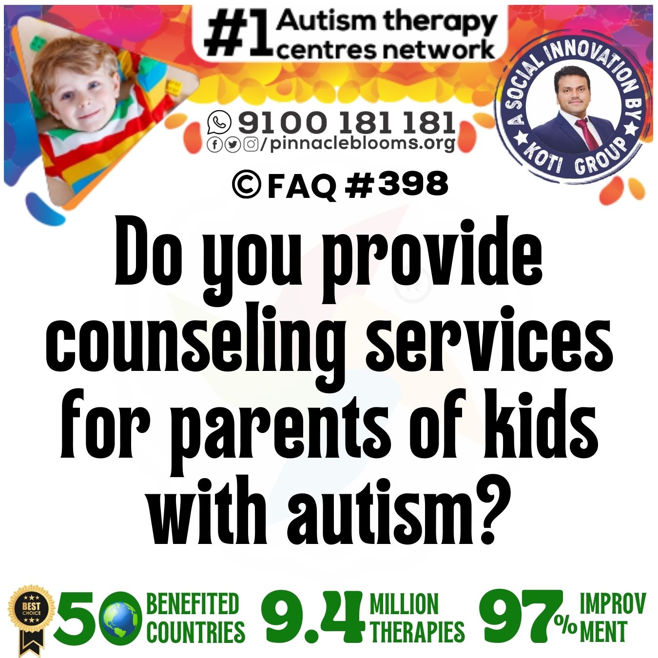 Do you provide counseling services for parents of kids with autism?