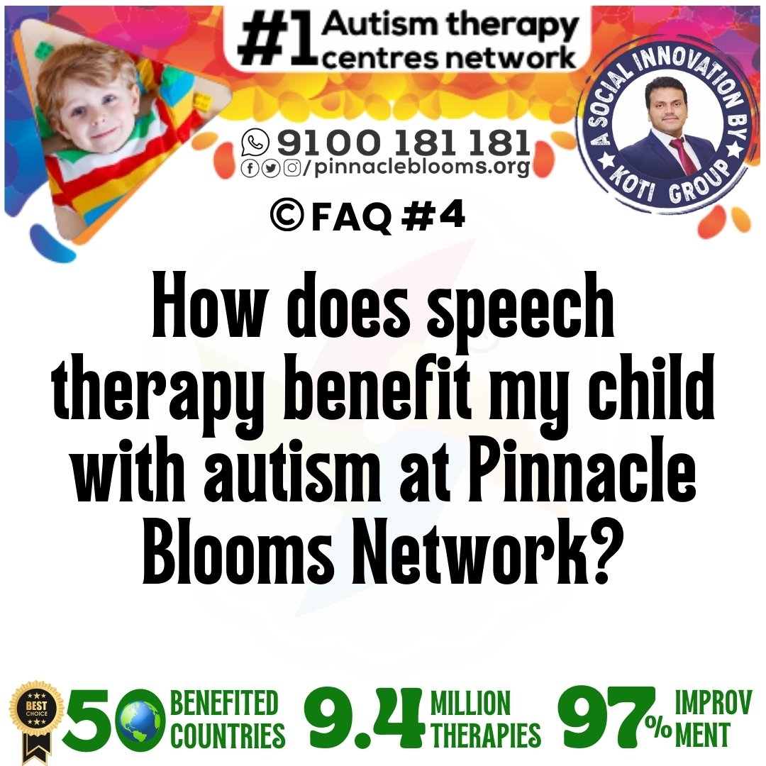 How does speech therapy benefit my child with autism at Pinnacle Blooms Network?