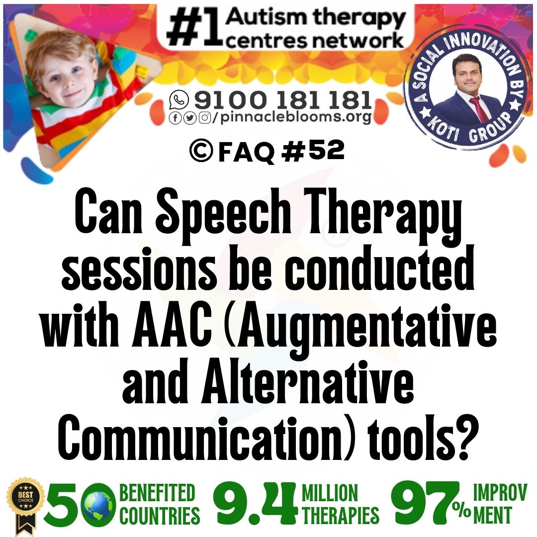 Can Speech Therapy sessions be conducted with AAC (Augmentative and Alternative Communication) tools?